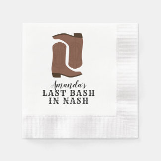 Last Bash in Nash Bachelorette Boots Napkin