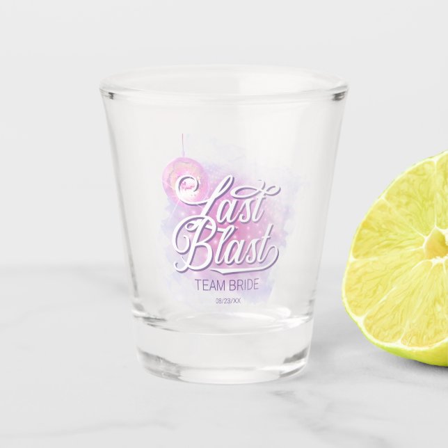 Last Blast Disco Bachelorette Team Bride ID928 Shot Glass (Front)