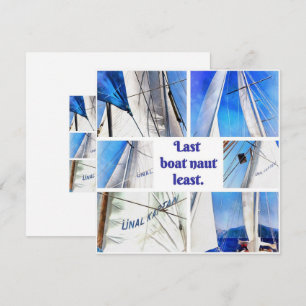 Last Boat Naut Least Pun Artistic White Sails Save The Date