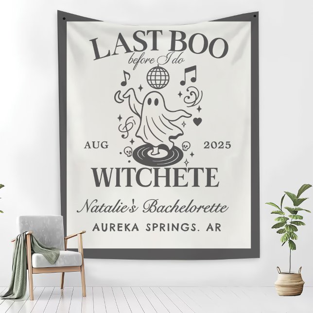 Last Boo Before I Do Bachelorette Halloween Party Tapestry (Creator Uploaded)