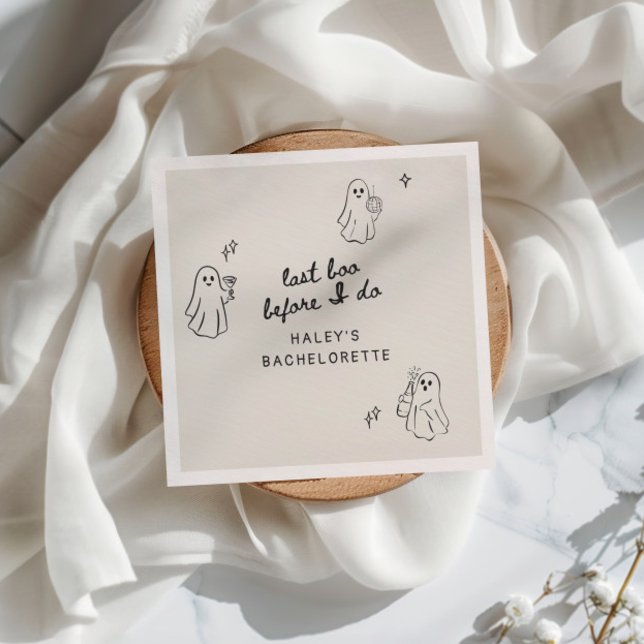 Last Boo Before I Do Quirky Halloween Bachelorette Napkin (Creator Uploaded)