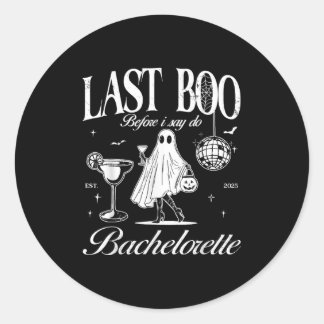 Last Boo Before I Say Do Bride Ghost Bachelorette  Classic Round Sticker