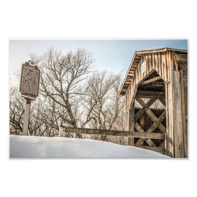 Last Covered Bridge in Wisconsin Cedarburg, WI Photo Print (Front)