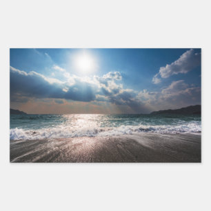 Last Day at the Beach Rectangular Sticker