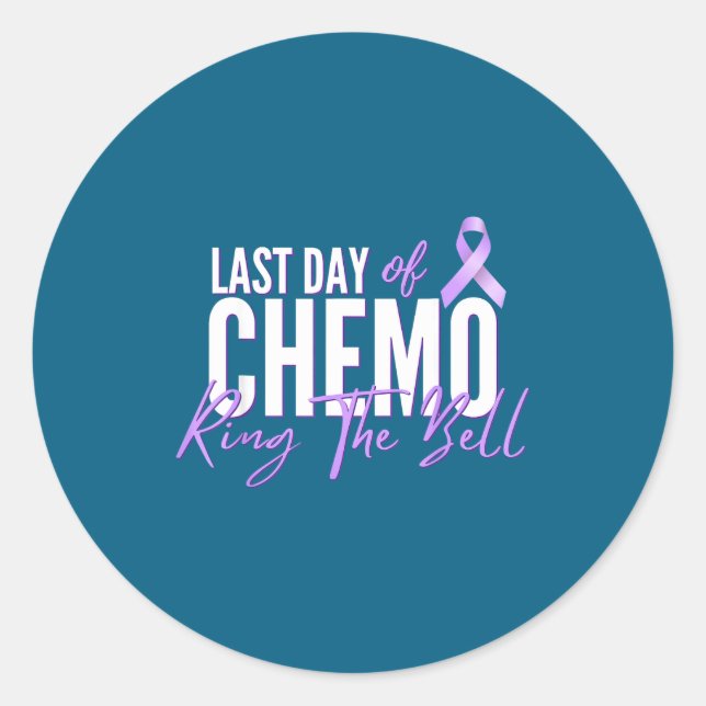 Last Day Chemo Ring Bell Classic Round Sticker (Front)