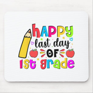Last Day Of 1st First Grade School Student Graduat Mouse Mat