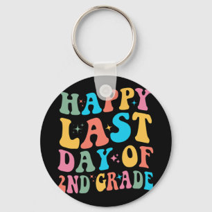 Last Day Of 2nd Grade Last Day Of School Groovy Key Ring
