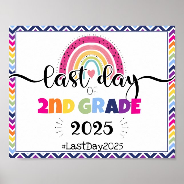 last day of 2nd grade photo prop sign (Front)