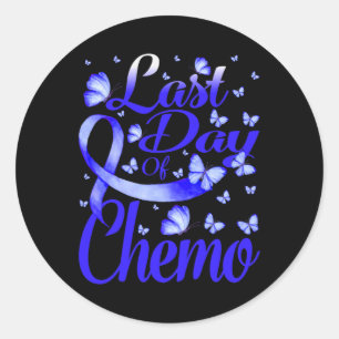 Last Day Of Chemo Alopecia Awareness Butterfly  Classic Round Sticker