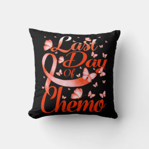 Last Day Of Chemo Leukaemia Awareness Butterfly  Cushion
