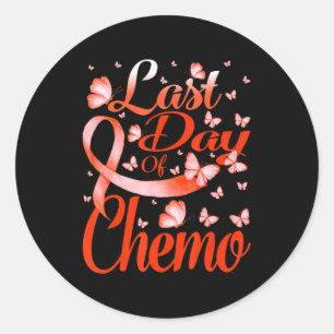 Last Day Of Chemo Leukemia Awareness Butterfly  Classic Round Sticker