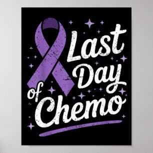 Last Day Of Chemo Purple Ribbon Cancer Survivor Poster