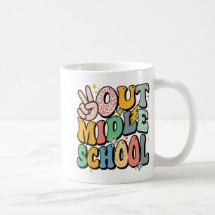 Last Day Of Middle School Shirt Peace Out Groovy R Coffee Mug