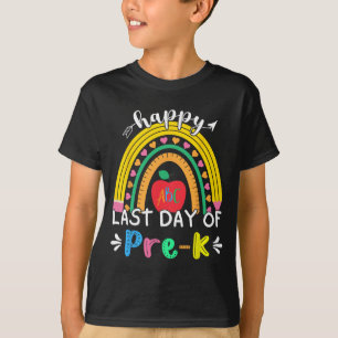 Last Day Of Pre-k Kindergarten Rainbow Teacher Stu T-Shirt
