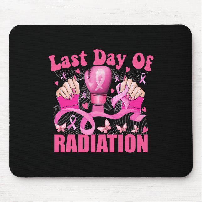 Last Day Of Radiation Boxing Gloves Breast Cancer  Mouse Mat (Front)