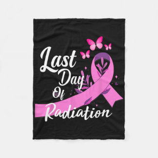 Last Day Of Radiation Treatment Breast Cancer Awar Fleece Blanket