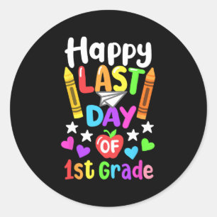 Last Day Of School 1st Grade Cl Of 2024 Kids Classic Round Sticker