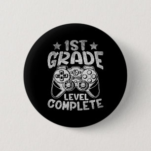 Last Day Of School 1st Grade Level Complete Gradua 6 Cm Round Badge