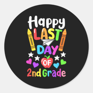Last Day Of School 2nd Grade Cl Of 2024 Kids Classic Round Sticker