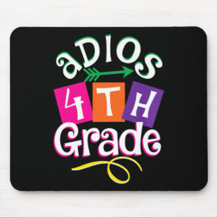 Last Day Of School Adios 4th Grade Graduation Kids Mouse Mat