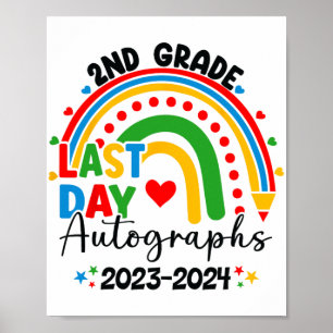 Last Day Of School Autograph 2nd Grade Graduation Poster