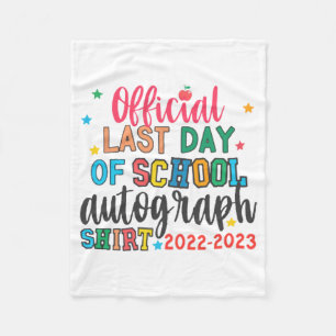 Last Day Of School Autograph Teacher Students Kids Fleece Blanket