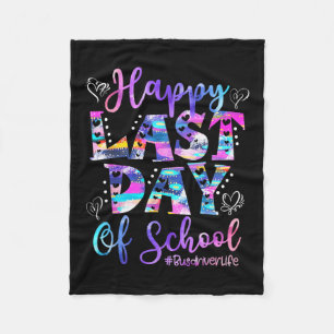 Last Day Of School Bus Driver Life Summer Funny 1  Fleece Blanket