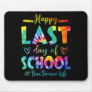 Last Day Of School Bus Driver Life Summer Tie Dye Mouse Mat
