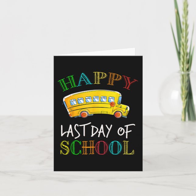 Last Day Of School Bus Driver Student Teacher Summ Card (Front)