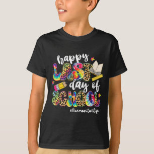 Last Day Of School Bus Monitor Life Leopard Tie Dy T-Shirt