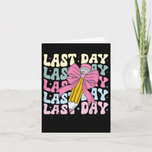 Last Day Of School Coquette Bow Graduation Party  Card