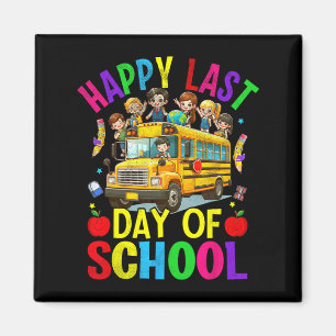 Last Day Of School Cute School Bus Student Teacher Magnet