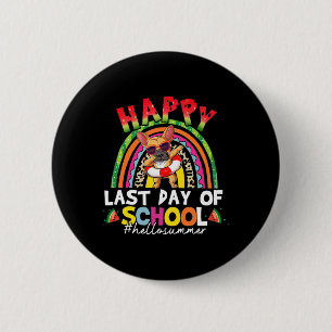 Last Day Of School French Bulldog Summer Graduatio 6 Cm Round Badge