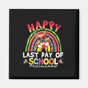 Last Day Of School French Bulldog Summer Graduatio Magnet