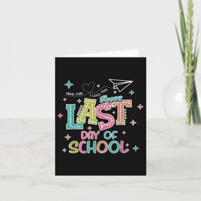 Last Day Of School Graduation We Out Summer Kids T Card (Front)