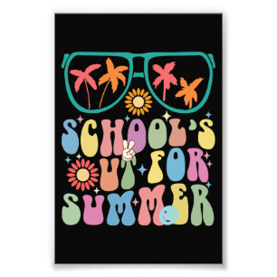 Last Day Of School Groovy School's Out For Summer Photo Print