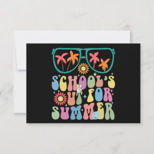 Last Day Of School Groovy School's Out For Summer  Thank You Card