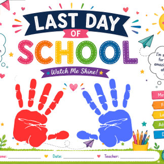 Last Day of School Handprint Craft | End of Year  Notepad