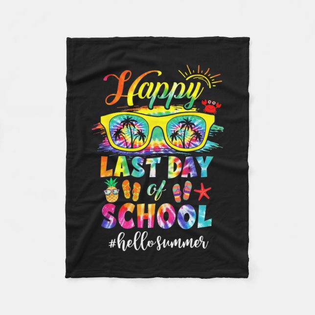 Last Day Of School Hello Summer Teacher Student  Fleece Blanket (Front)