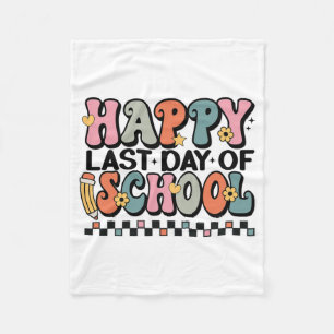 Last Day Of School Kids Teacher Student Graduation Fleece Blanket
