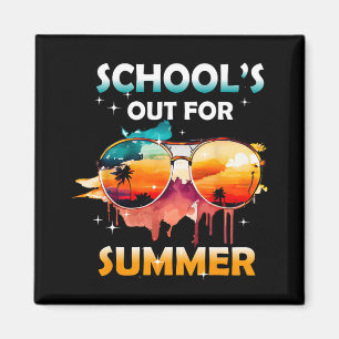 Last Day Of School Out For Summer Teacher Girls Bo Magnet