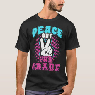 Last Day Of School Peace Out 2nd Grade Teacher Kid T-Shirt