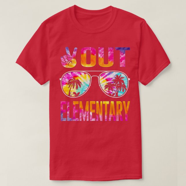 Last Day of School Peace Out Elementary Teacher Ki T-Shirt (Design Front)