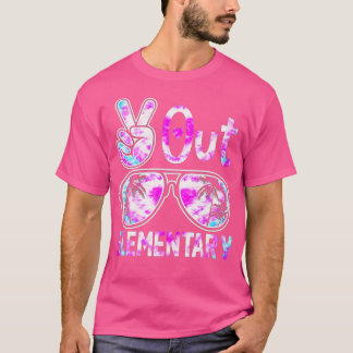 Last Day of School Peace Out Elementary Teacher Ti T-Shirt