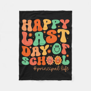 Last Day Of School Principal Life Summer Vacation Fleece Blanket