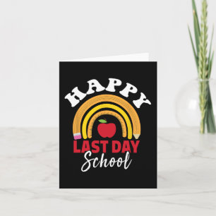Last Day Of School Rainbow Leopard Teacher Student Card