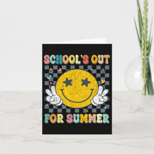 Last Day Of School Retro Schools Out For Summer Te Card