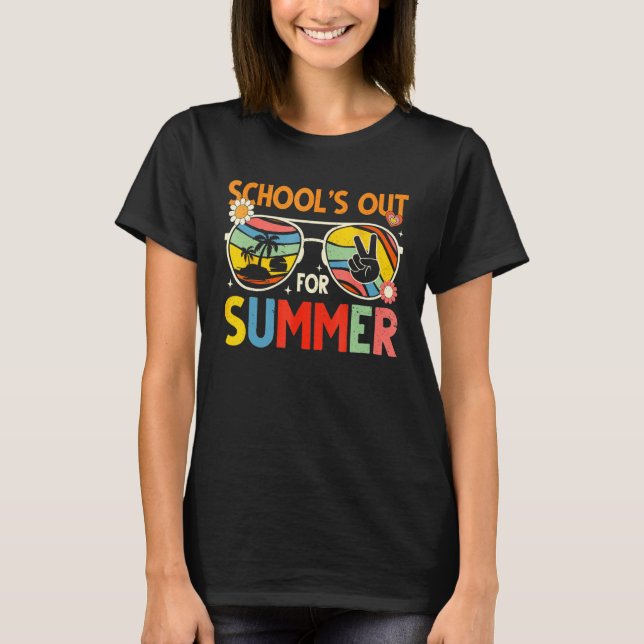Last Day Of School Retro Schools Out For Summer Te T-Shirt (Front)
