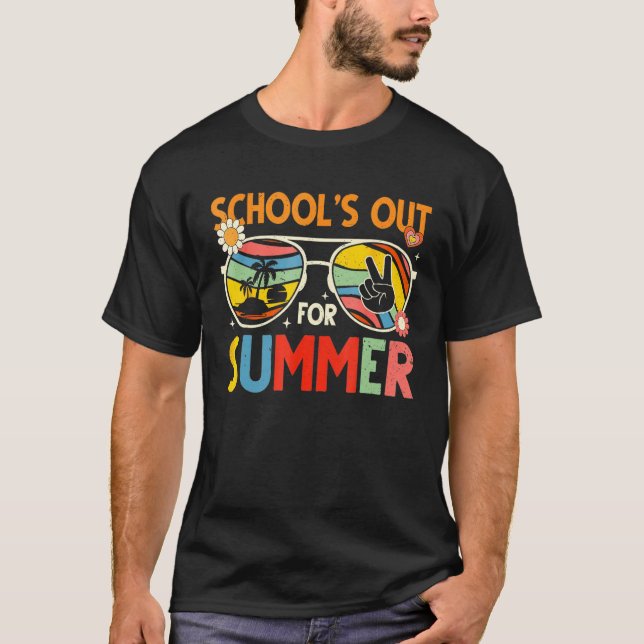 Last Day Of School Retro Schools Out For Summer Te T-Shirt (Front)