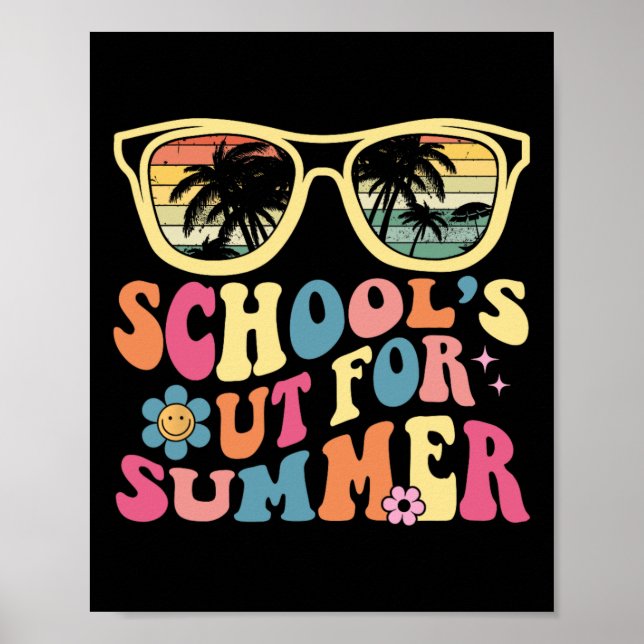 Last Day Of School Retro Teacher School#39;s Out F Poster (Front)